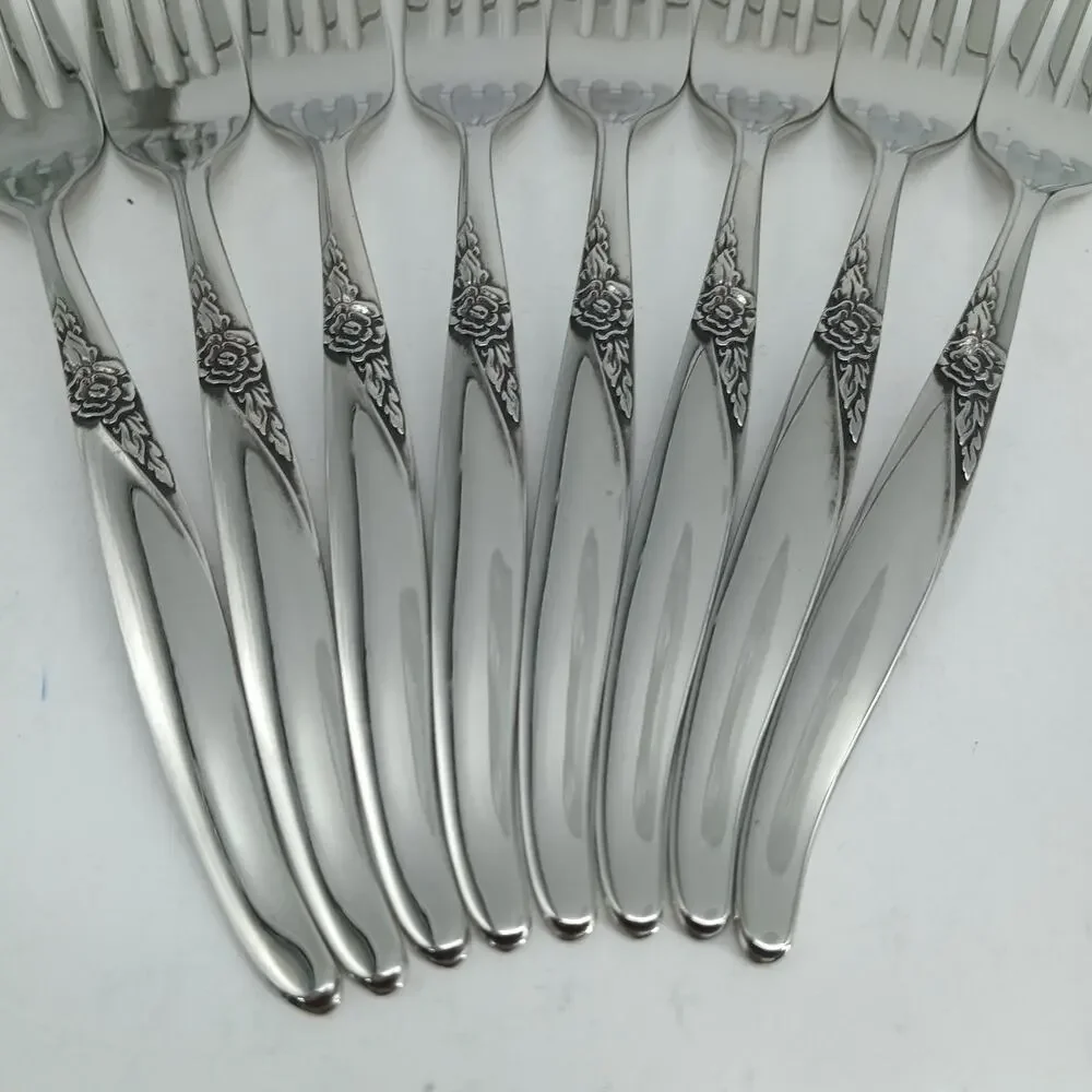 8X DF Oneida LA ROSE Dinner Forks Rogers Premier Stainless